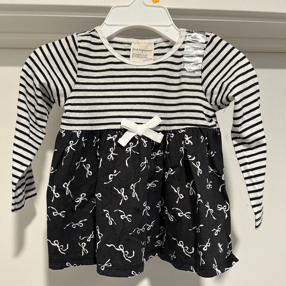 FIRST IMPRESSIONS GIRLS COLLECTION TOP DEEP BLACK 6-9 MONTHS - Picture 1 of 6